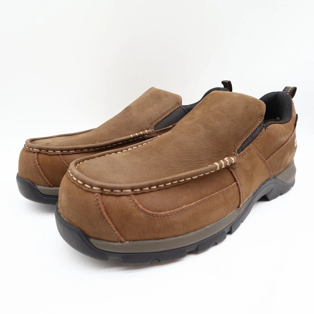 Ariat Work Edge LTE Slip-On Work Shoes Men 12 EE Wide Comp Toe Brown NWT